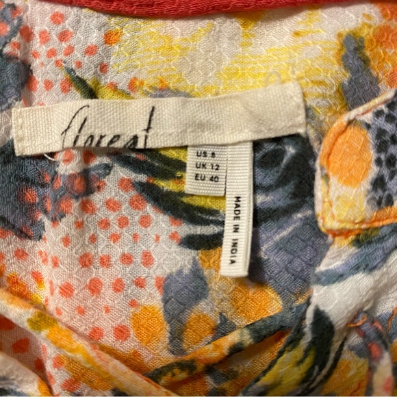 Floreat Anthropologie Tie Front Sleeveless Daisy Floral Blouse - Picture 9 of 13